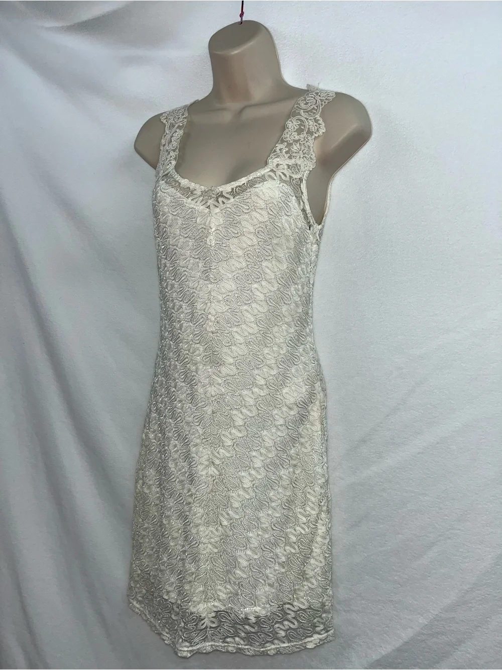 Free People Ivory Lace Trim Slip Dress